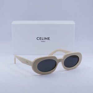 Celine CL40276U 25A Oval Sunglasses - Ivory/Smoke